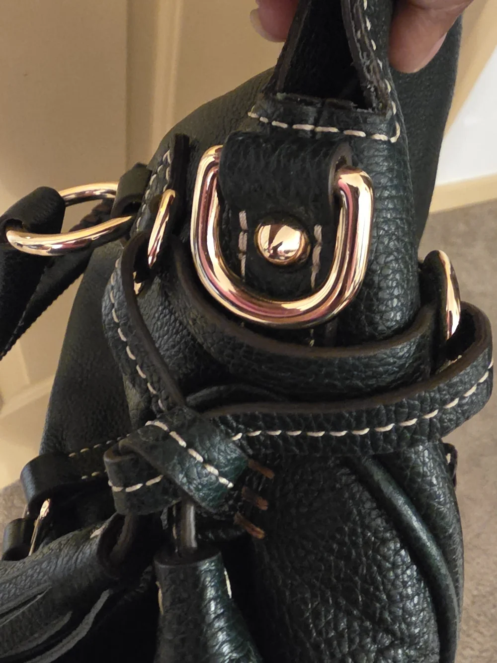 Dooney & Bourke Dark Green Leather Satchel Handbag